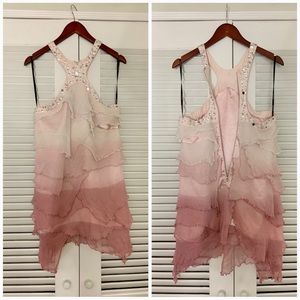 BEBE Retro Pink Mauve Ombré Cocktail Dress